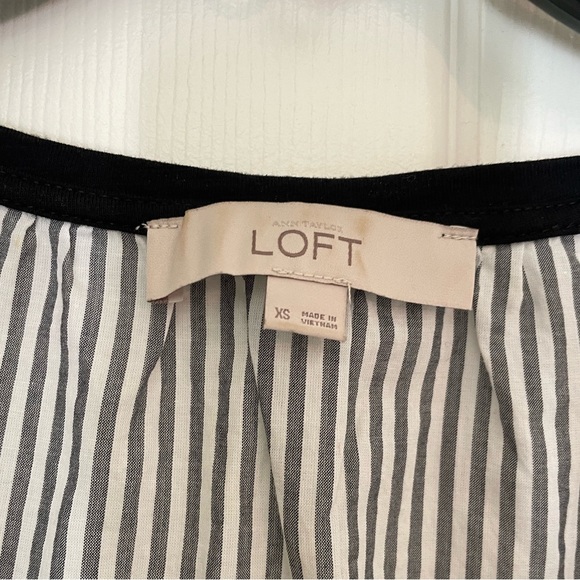 LOFT casual lightweight black and striped tank top - Picture 2 of 3